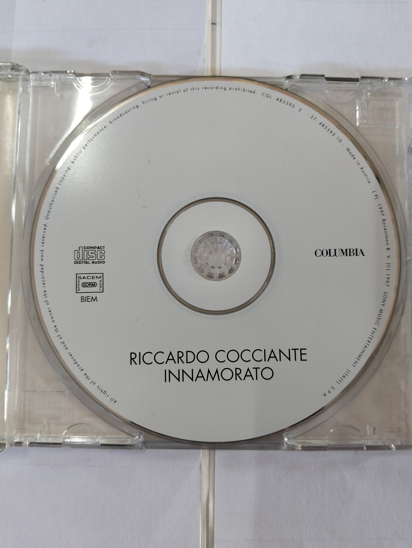 Riccardo Cocciante - Innamorato (1997) - CD Originale - Columbia CD Mercatino Usato Crotone