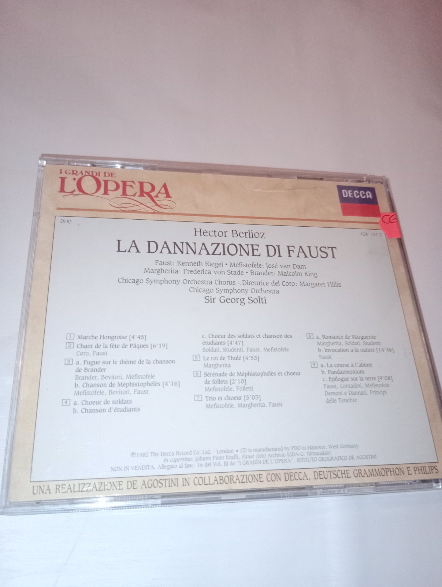 I GRANDI DE L OPERA BERLIOZ LA DANNAZIONE DI FAUST CD Mercatino Usato Crotone