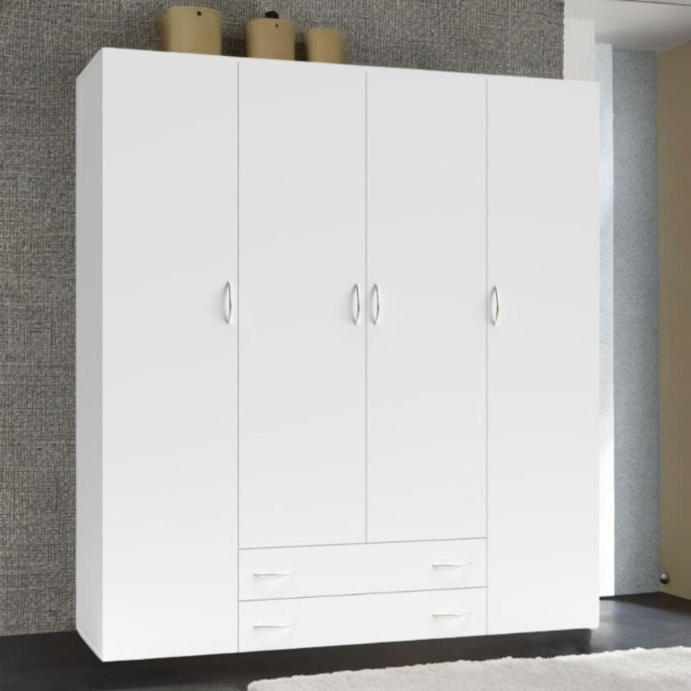 Armadio 4 ante 2 cassetti Seba 4 colore bianco Effezeta
