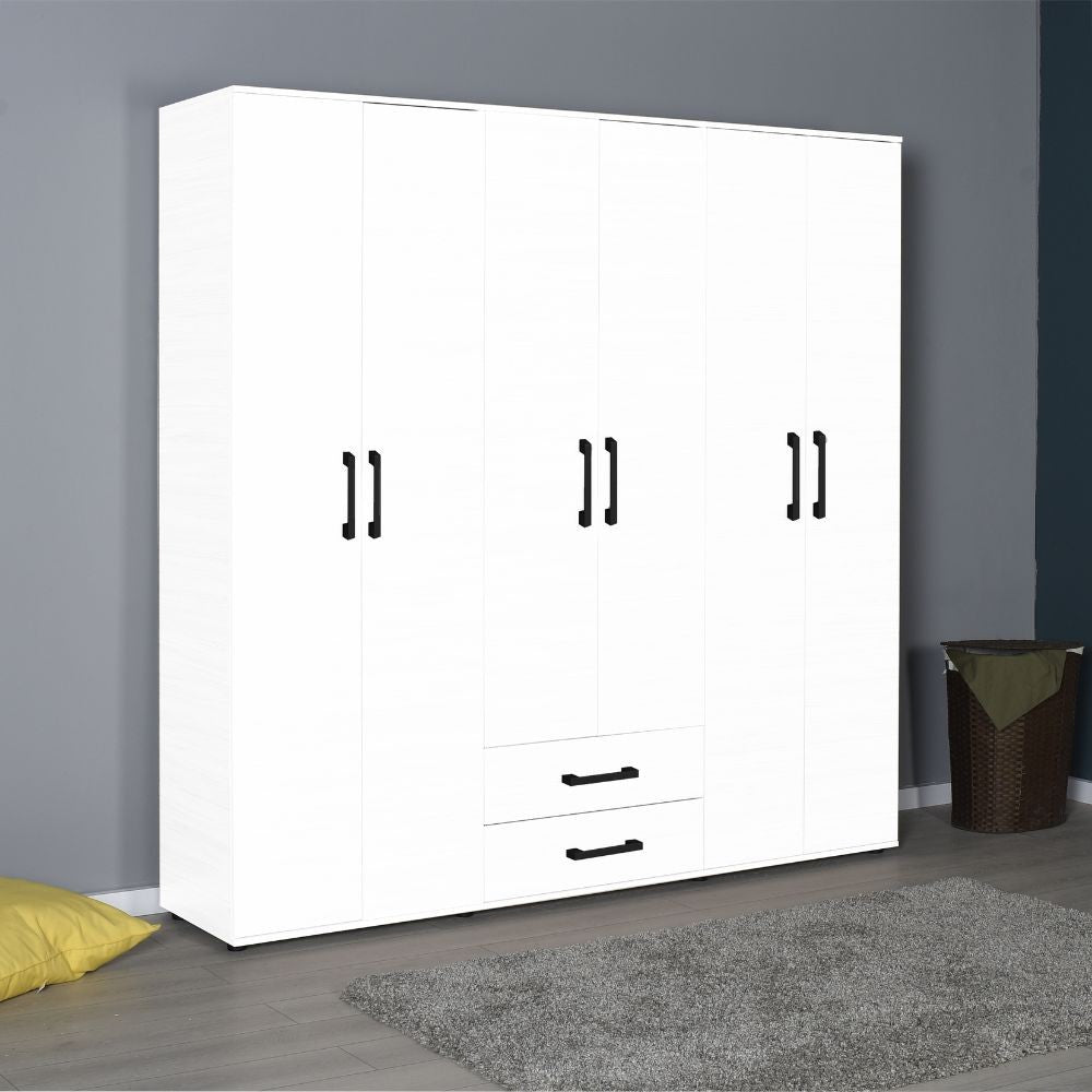 Armadio GRD4262023 bianco 6 ante e 2 cassetti Effezeta
