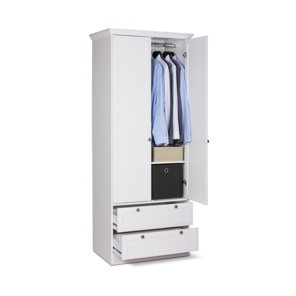 Armadio Landwood14 bianco due ante e due cassetti Effezeta