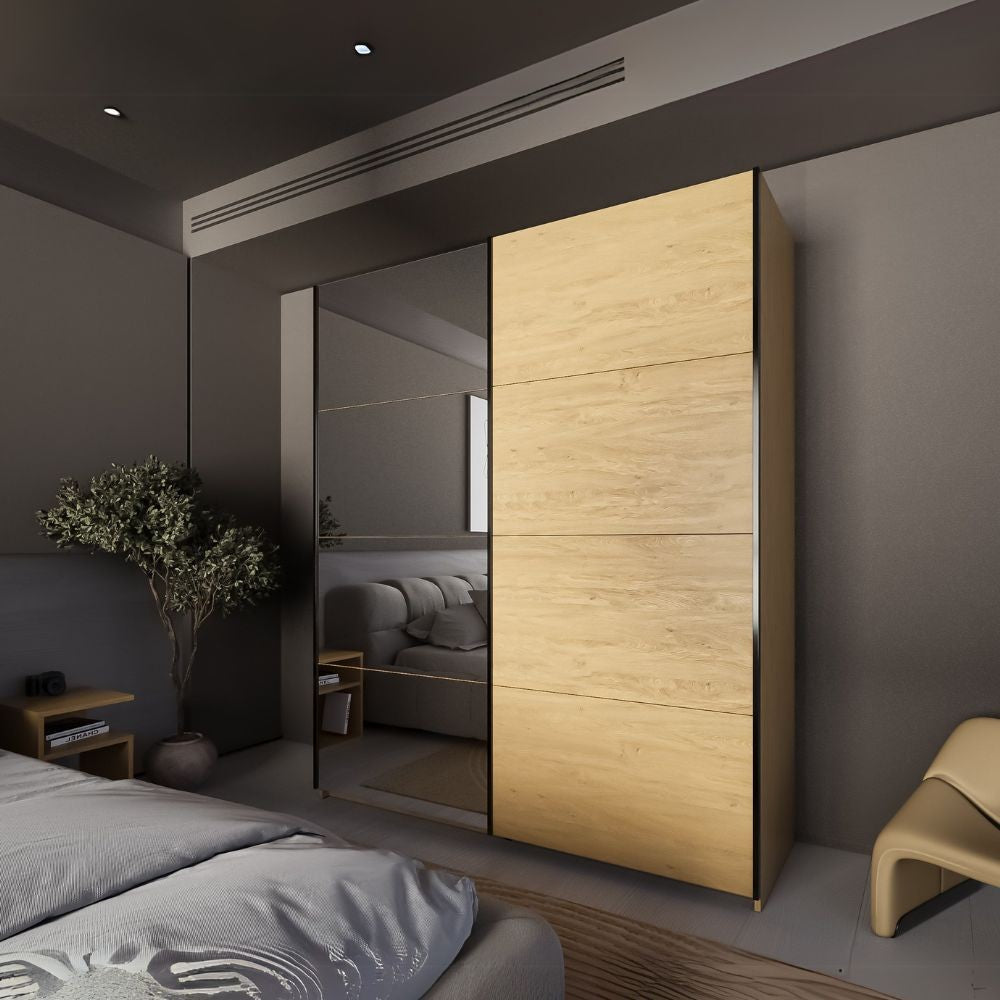 Armadio Zegna 170 2 ante scorrevoli con specchio in rovere Effezeta