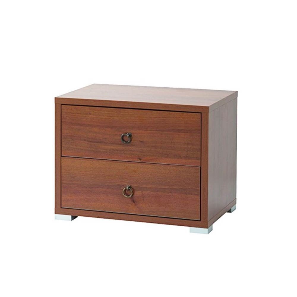 Comodino 2 cassetti 52x36x43H noce antico Effezeta