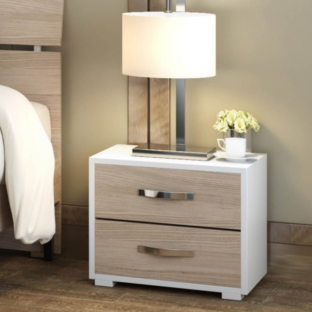 Comodino 2 cassetti 52x36x43H olmo Effezeta