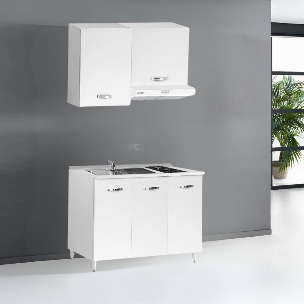Cucina monoblocco Zagabria da 120 cm. colore bianco frassinato Effezeta