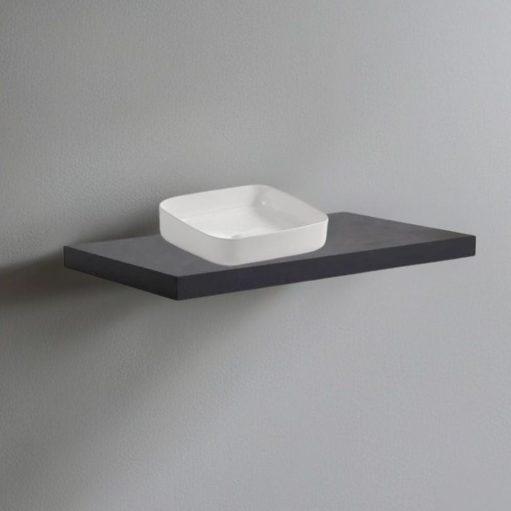 Mensolone da bagno 100x47 con lavabo da appoggio colore antracite Effezeta