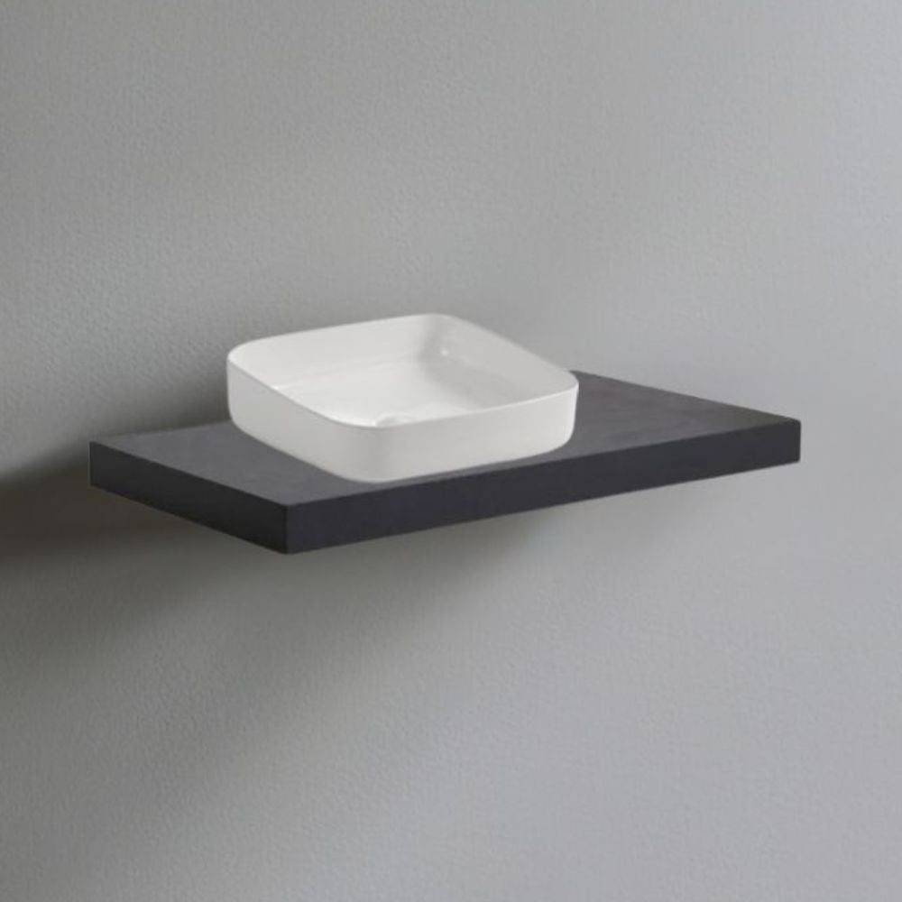 Mensolone da bagno 80x48 con lavabo da appoggio colore antracite Effezeta