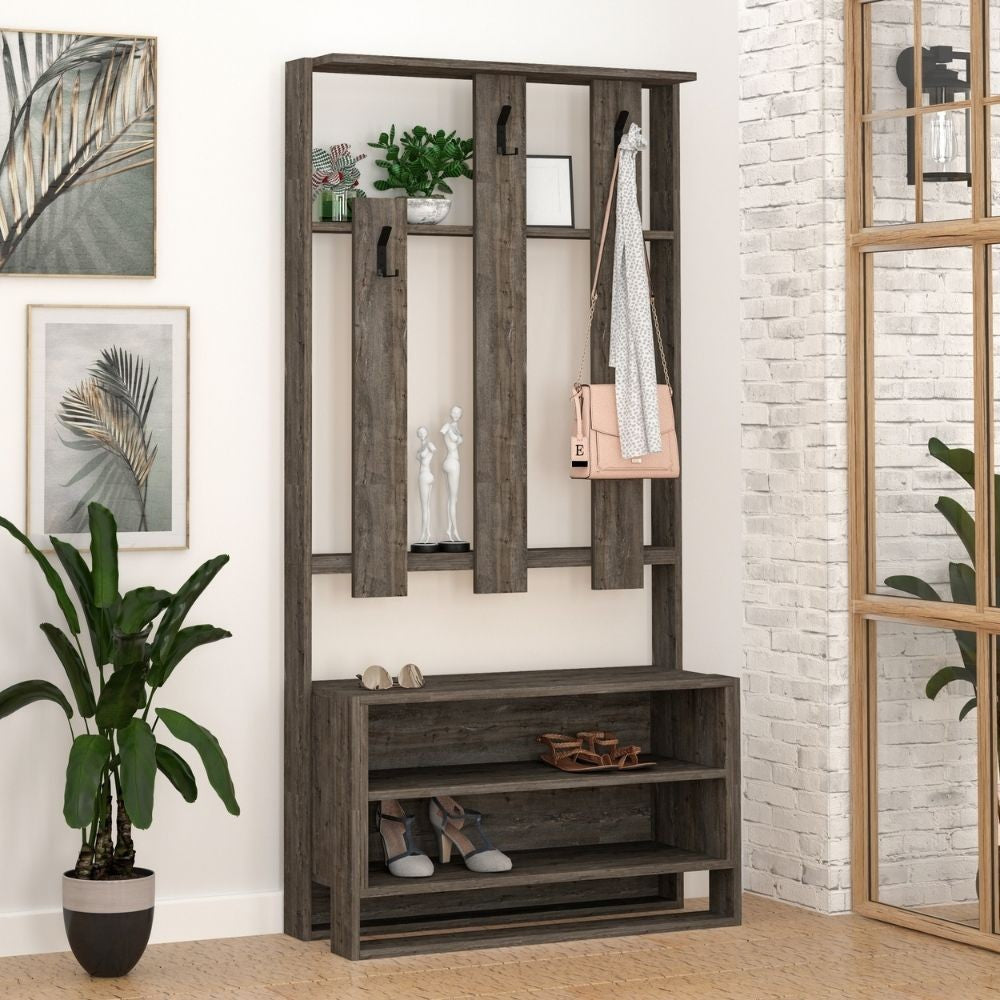 Mobile ingresso Chester dark coffee 90x36x180 Effezeta