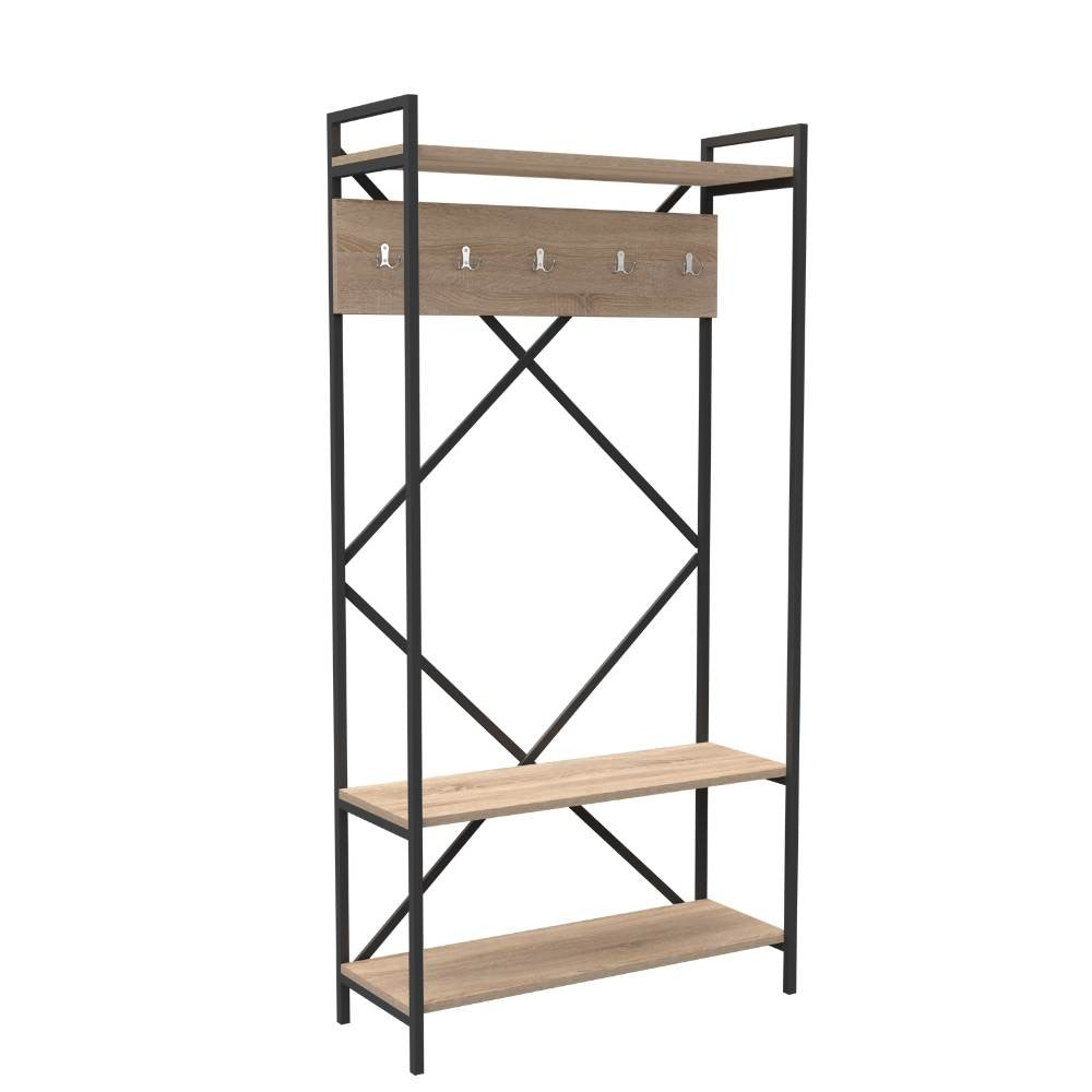 Scaffale ingresso appendiabiti Kety metallo antracite Effezeta