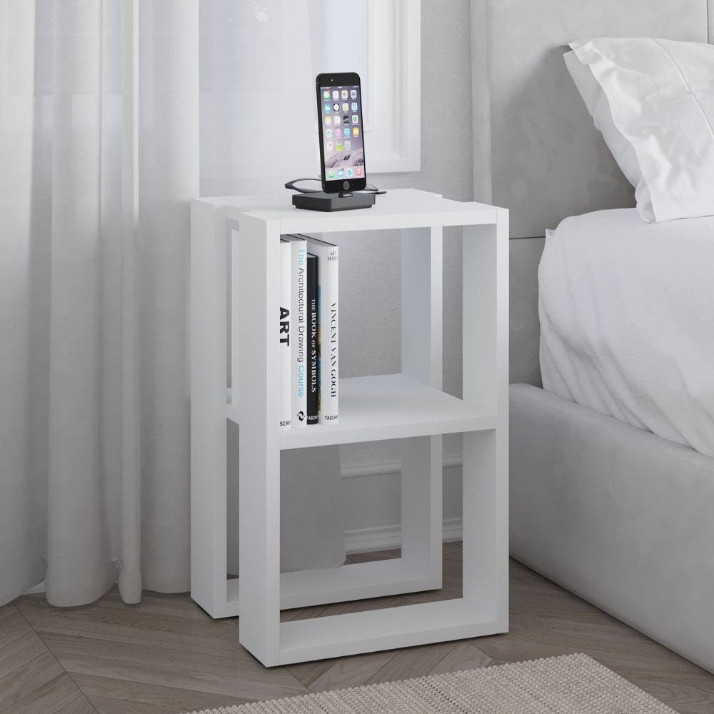 Tavolino comodino Lonie colore bianco Effezeta