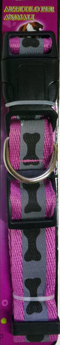Collar sturdy dogs - Adjustable - Pink with bones Mercatino Usato Crotone