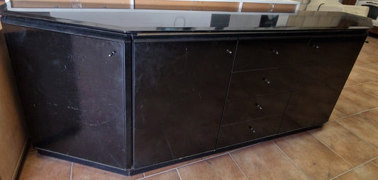 Mobile basso nero con cassetti e ante 235x50x78 cm – Prezzo affare! Mercatino Usato Crotone