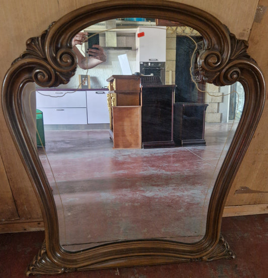Specchio vintage con cornice intagliata L103xH92 cm elegante da parete Mercatino Usato Crotone