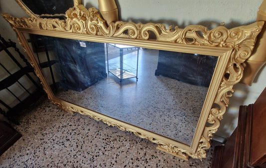 Specchio grande barocco oro intagliato H121xL203 cm vintage parete salone Mercatino Usato Crotone