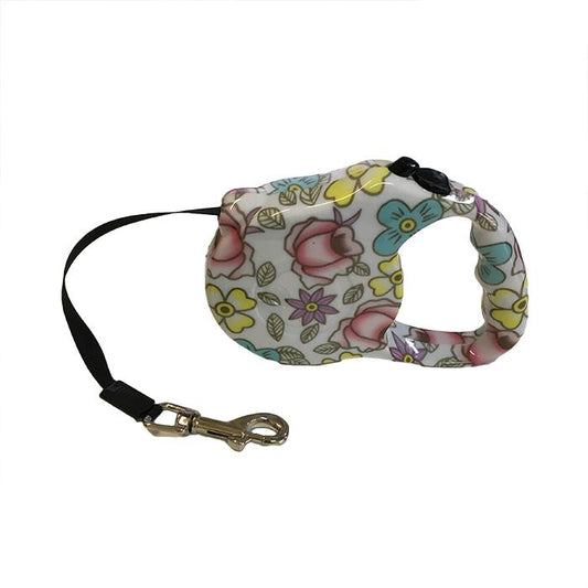 Extendable leash for dogs - Max 15 kg -Flowers colored-Start & Stop Mercatino Usato Crotone