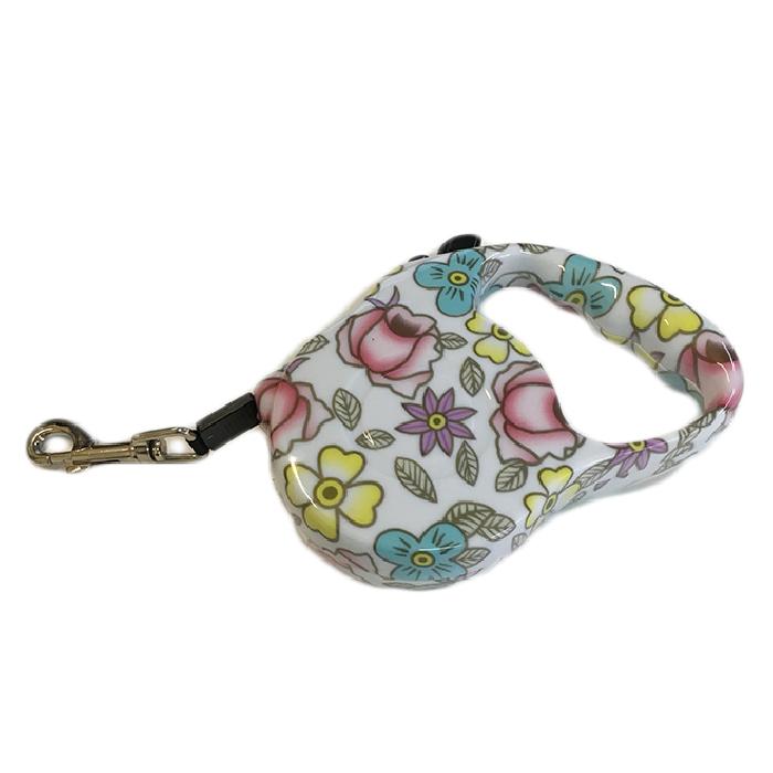 Extendable leash for dogs - Max 15 kg -Flowers colored-Start & Stop Mercatino Usato Crotone