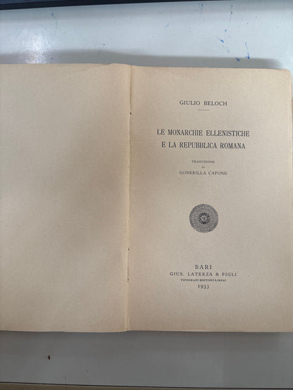 Libro Le monarchie ellenistiche e la Repubblica romana | Laterza 1933 Storia antica Mercatino Usato Crotone