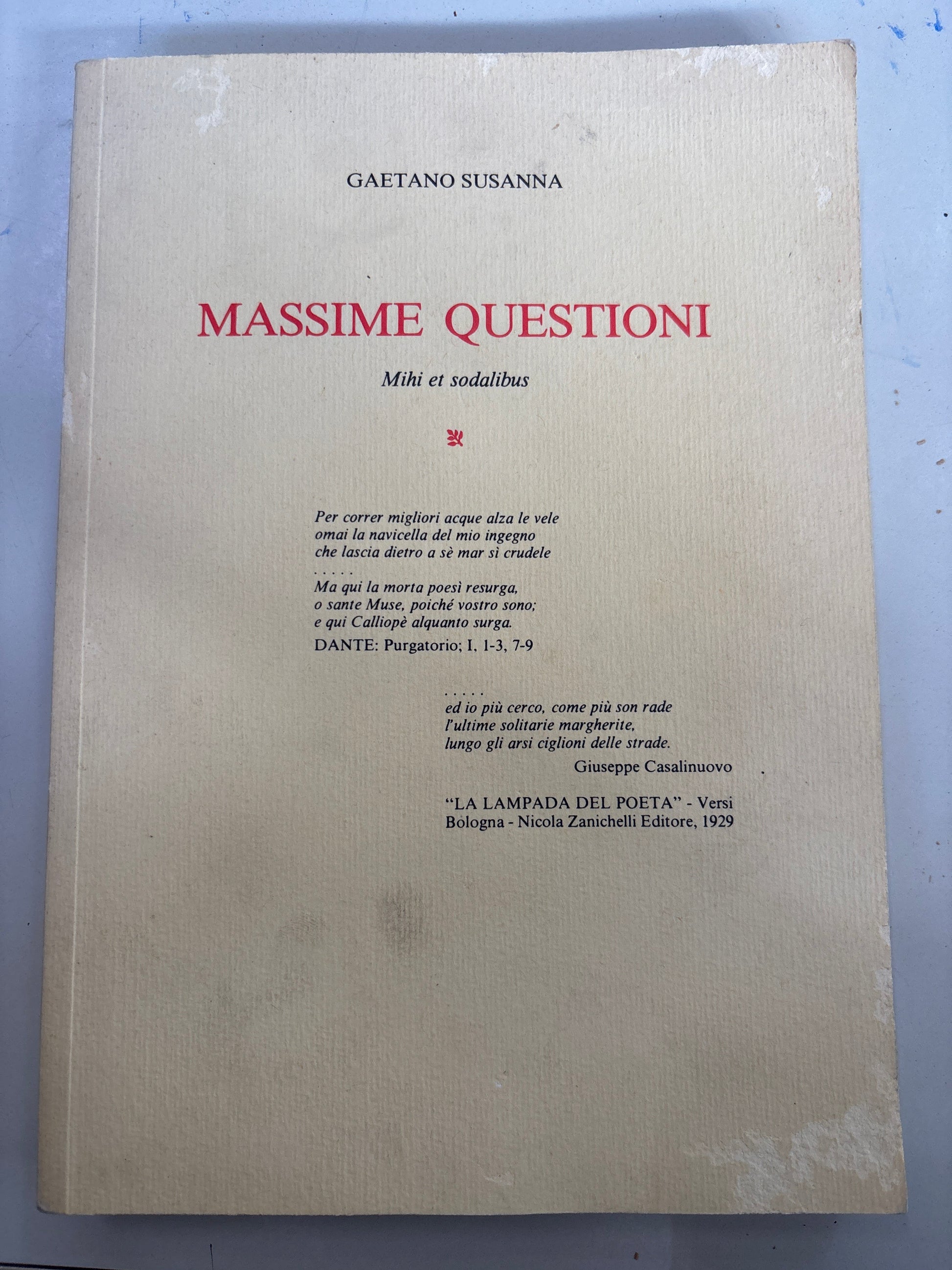 Massime Questioni - Gaetano Susanna, Mihi et sodalibus Mercatino Usato Crotone