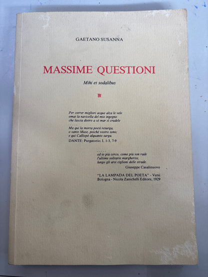 Massime Questioni - Gaetano Susanna, Mihi et sodalibus Mercatino Usato Crotone