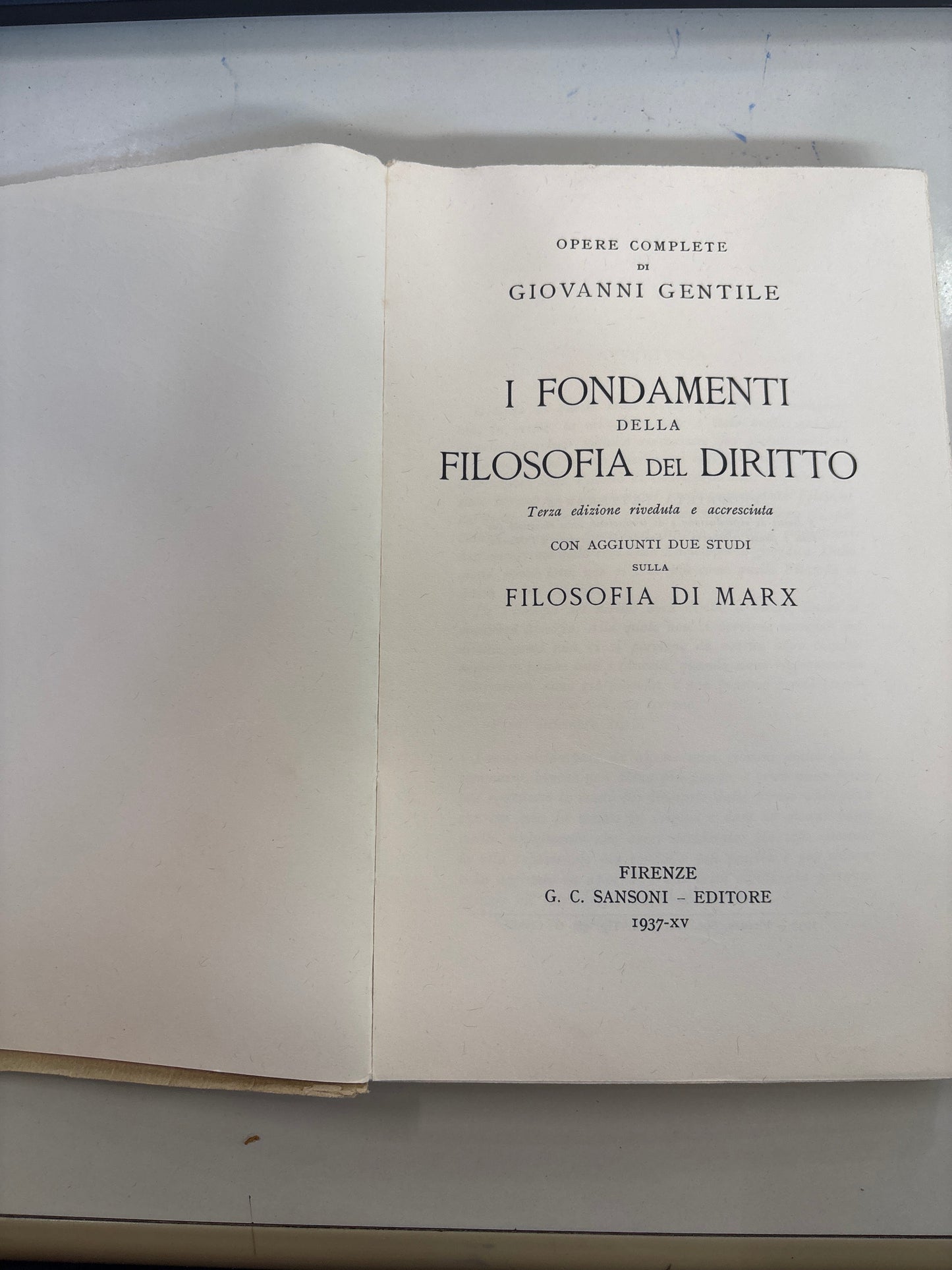 Libro I Fondamenti della Filosofia del Diritto Gentile 1937 Sansoni Marx Mercatino Usato Crotone