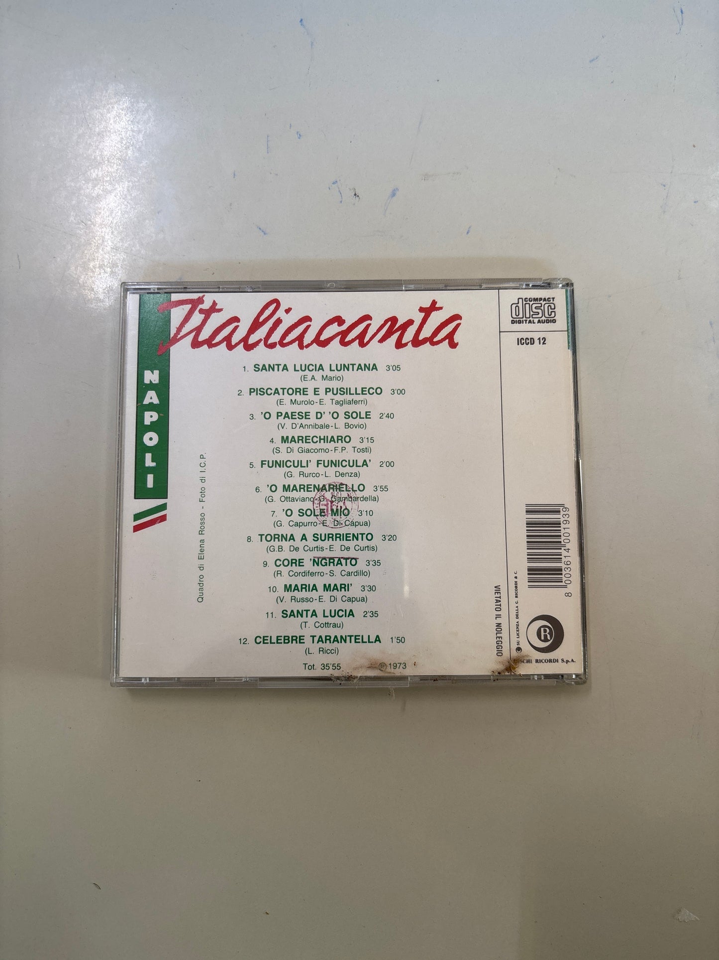 CD Italiacanta Napoli - Canzoni napoletane classiche - Ricordi 1973 Mercatino Usato Crotone