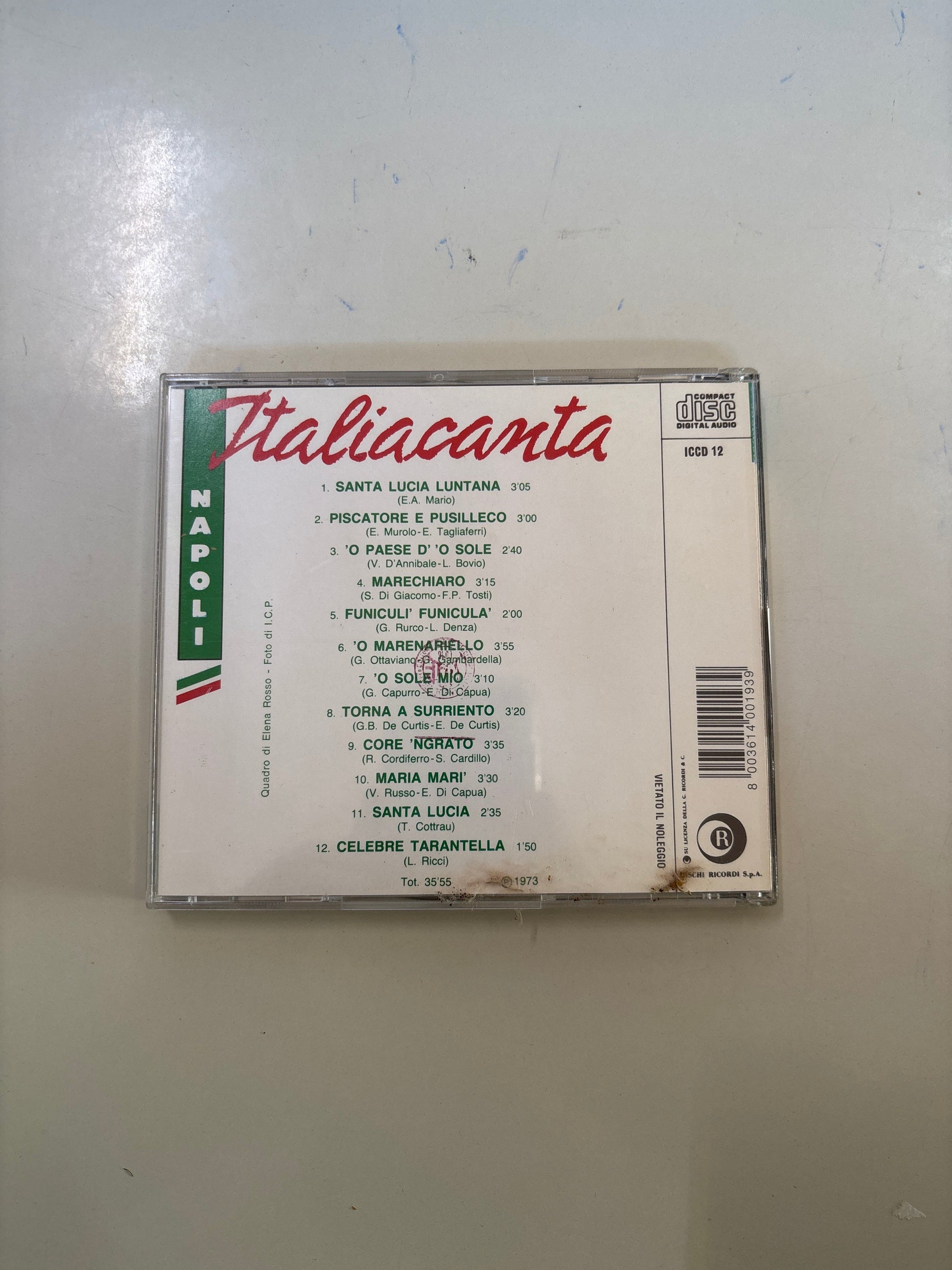 CD Italiacanta Napoli - Canzoni napoletane classiche - Ricordi 1973 Mercatino Usato Crotone