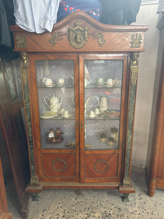 Vetrina Impero decorata 114x180 cm legno e vetro Mercatino Usato Crotone