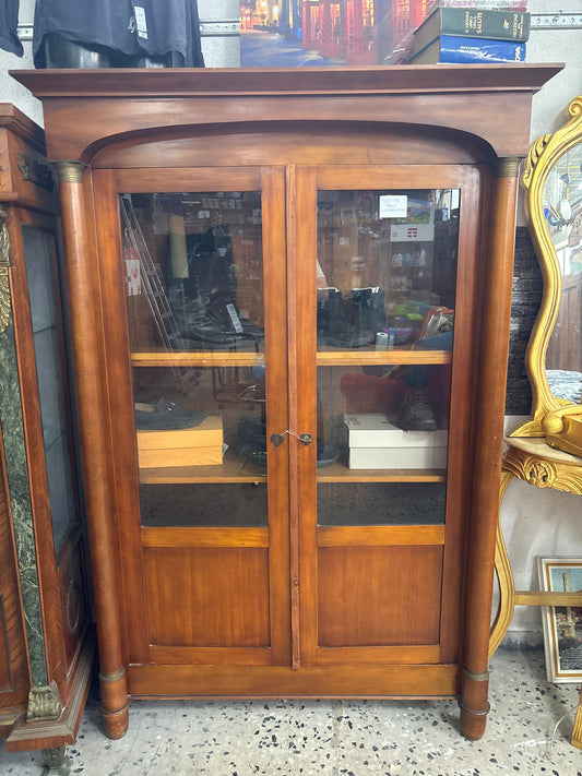 Vetrina antica grande 127x185 cm in legno e vetro – mobile da collezione Mercatino Usato Crotone