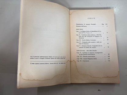 Libro Alcmeone e Pitagora Domenico Teti 1988 Calabria Letteraria Filosofia Greca Mercatino Usato Crotone