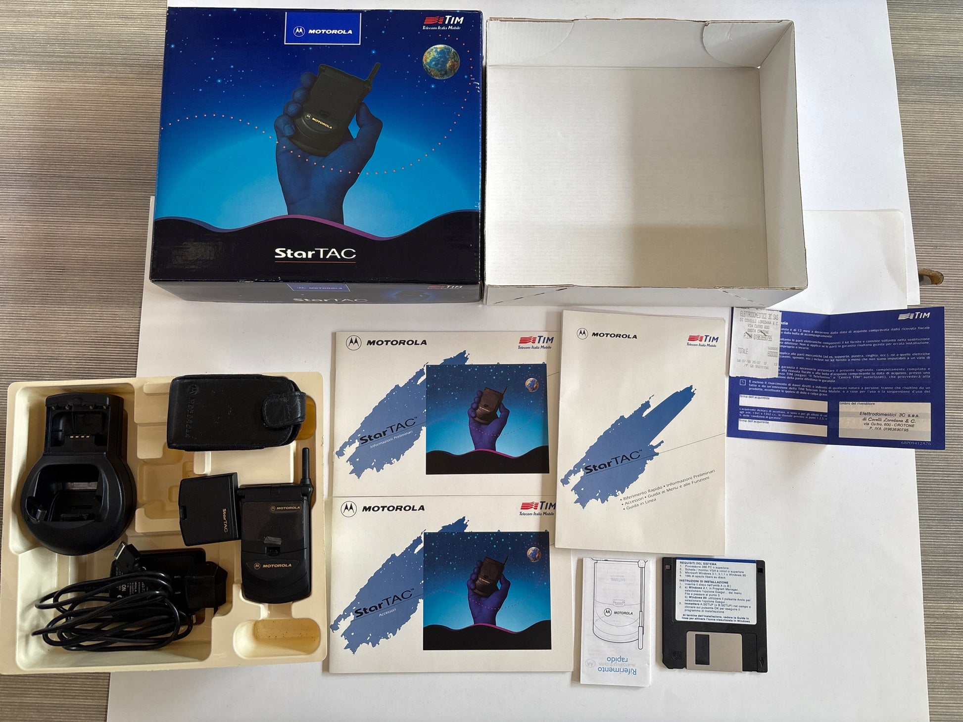 Motorola StarTAC TIM Vintage ETACS Completo Box Originale Funzionante Mercatino Usato Crotone