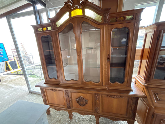 Cristalliera Vetrina Antica Stile Classico Legno Massello Intagliata Vintage 205x236cm Mercatino Usato Crotone