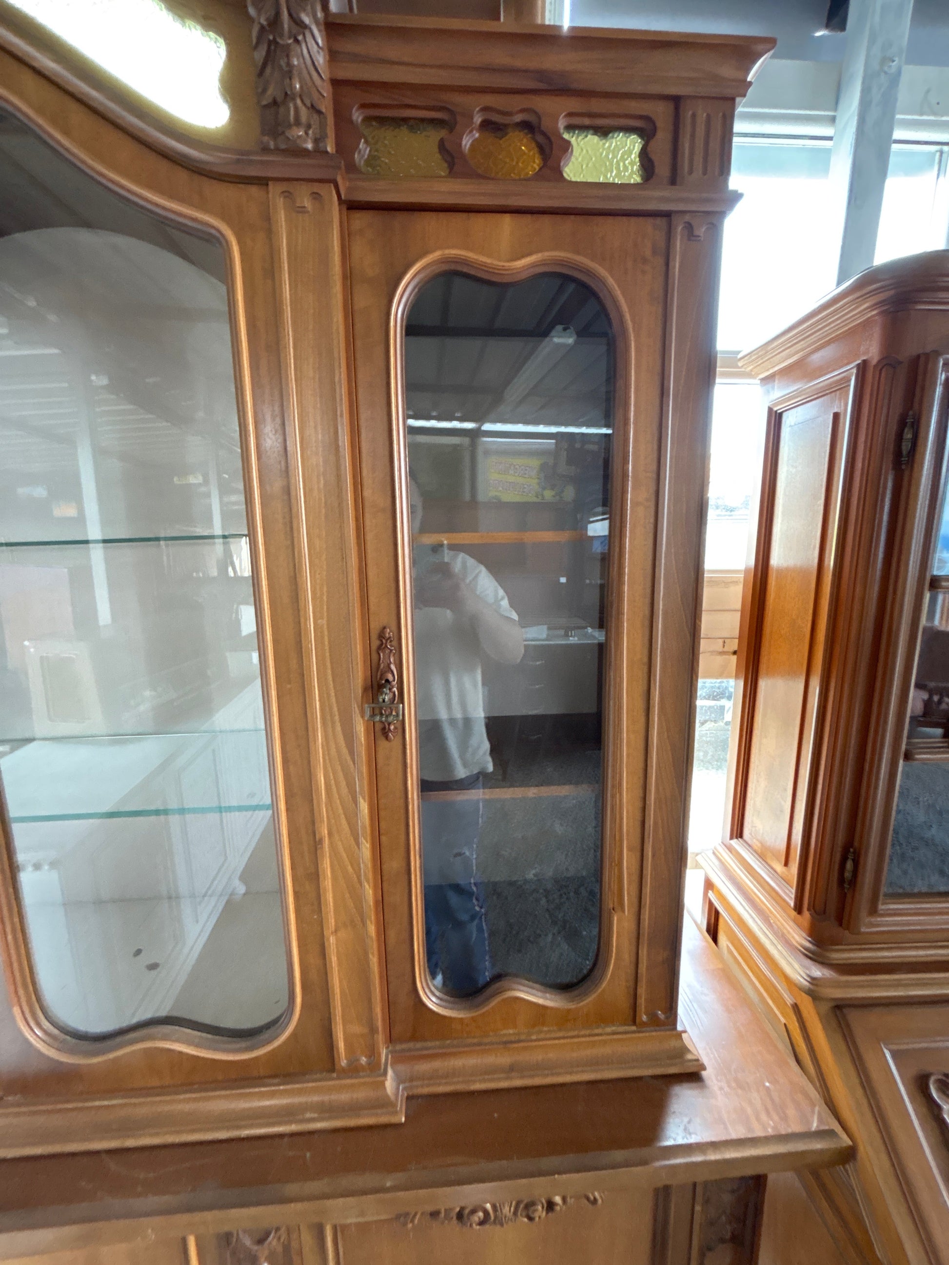 Cristalliera Vetrina Antica Stile Classico Legno Massello Intagliata Vintage 205x236cm Mercatino Usato Crotone