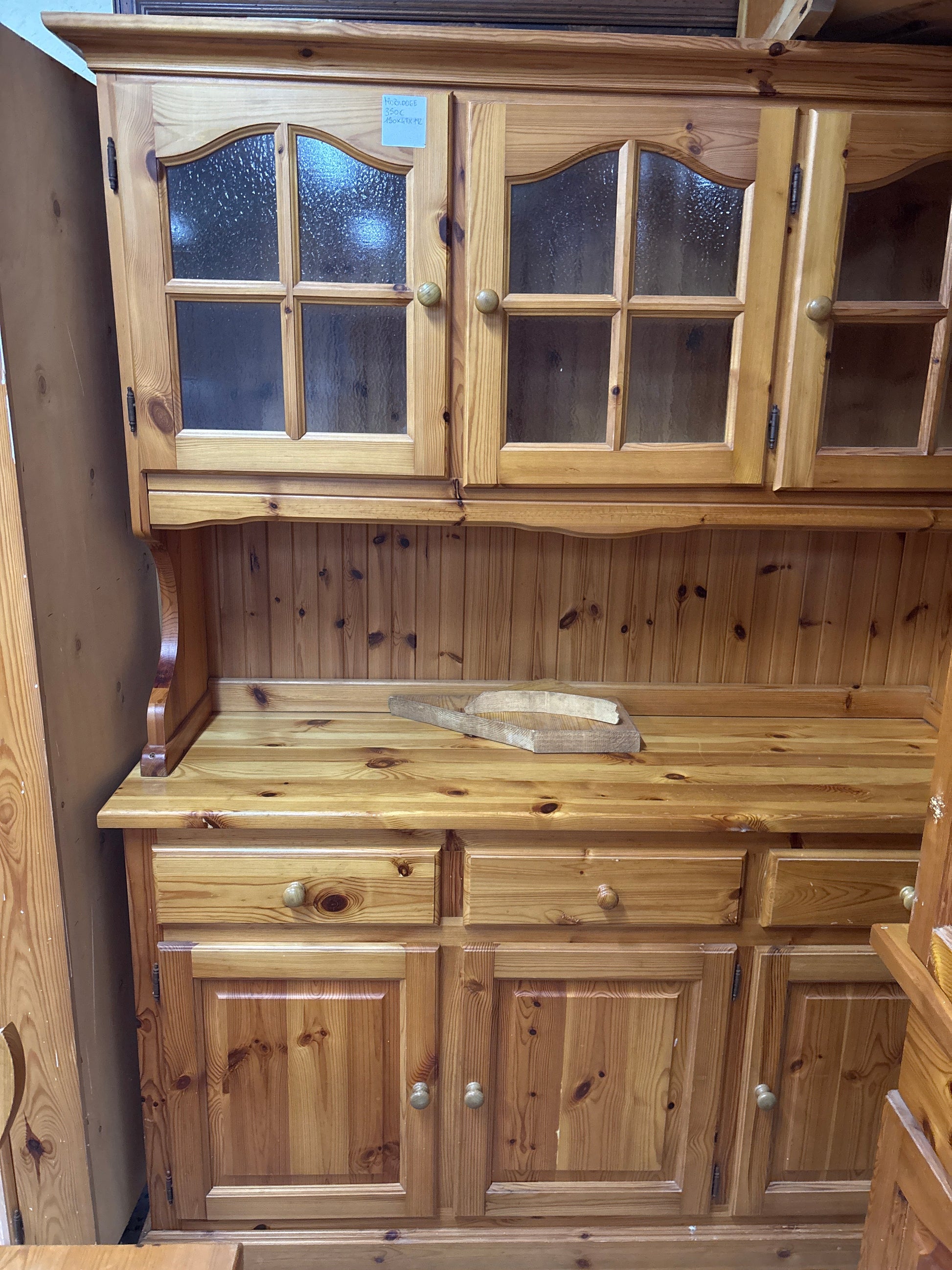Cristalliera in Legno Massello con Ante in Vetro - 150x47x192 cm Mercatino Usato Crotone