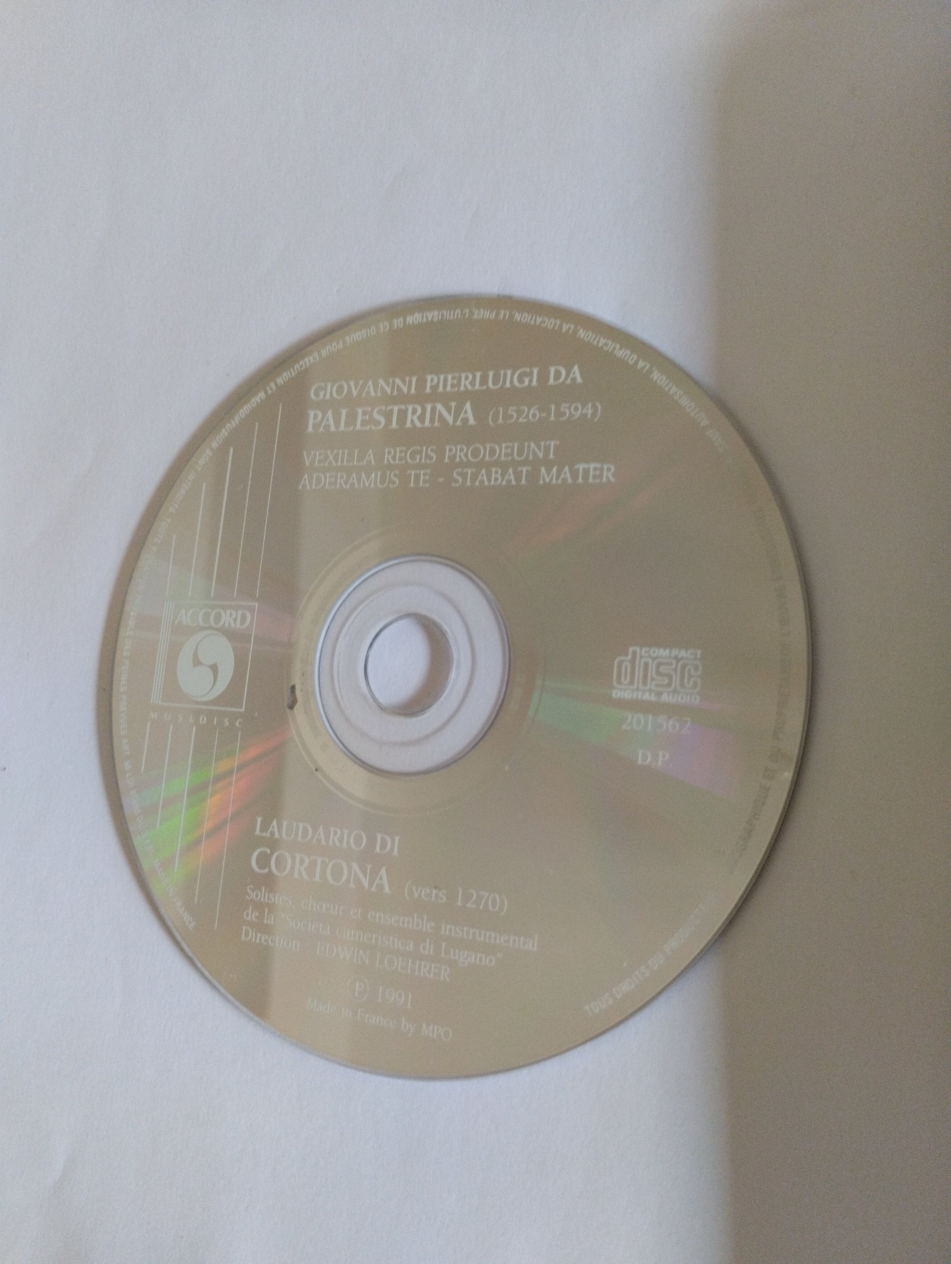 CD Palestrina: Vexilla Regis, Adoramus Te, Stabat Mater – Edwin Loehrer Mercatino Usato Crotone