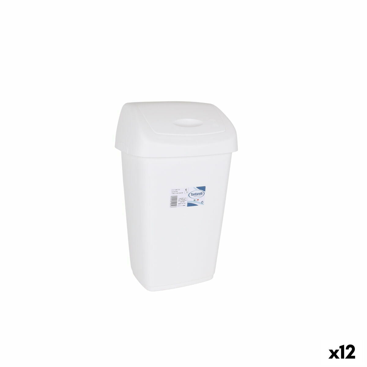 Cestino Tontarelli Aurora Bianco 9L Con coperchio (12 Unità) 3627