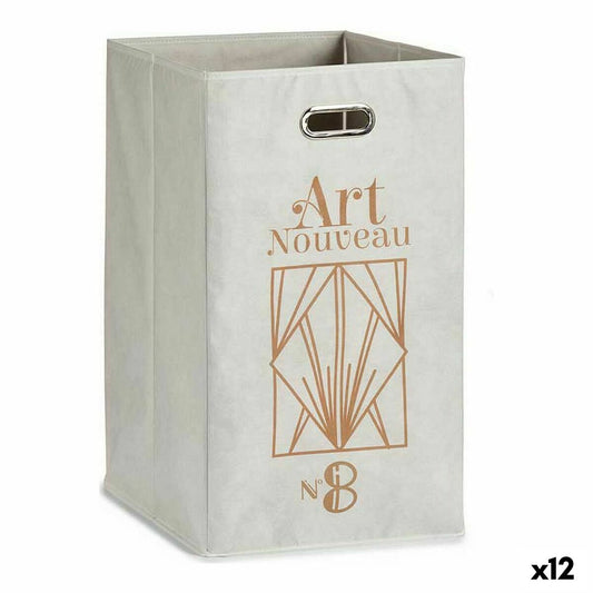 Cesto Berilo Art Nouveau Bianco Dorato Cartone 60 L 35 x 57 x 35 cm (12 Unità) 3992