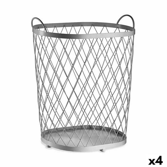 Cesto Argentato Metallo 40 L 31 x 54,7 x 46,5 cm (4 Unità) 3892