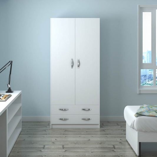 Armadio 210 due ante e due cassetti bianco frassinato Effezeta