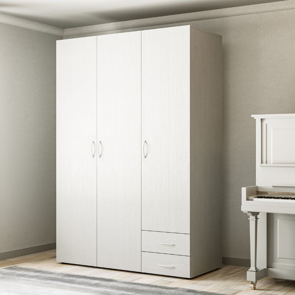 Armadio 3 ante 2 cassetti Seba 3 colore bianco Effezeta