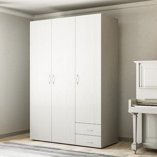 Armadio 3 ante 2 cassetti Seba 3 colore bianco Effezeta