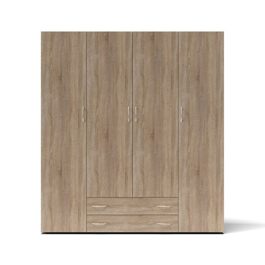 Armadio 4 ante 2 cassetti Seba 4 colore rovere sonoma Effezeta