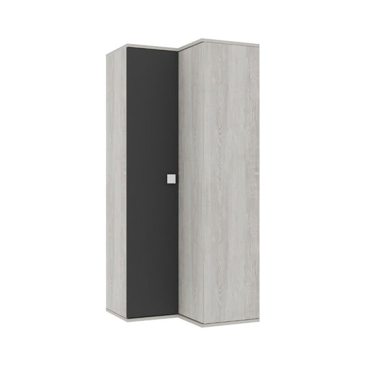 Armadio 98x96x223h angolare bianco consumato antracite Effezeta