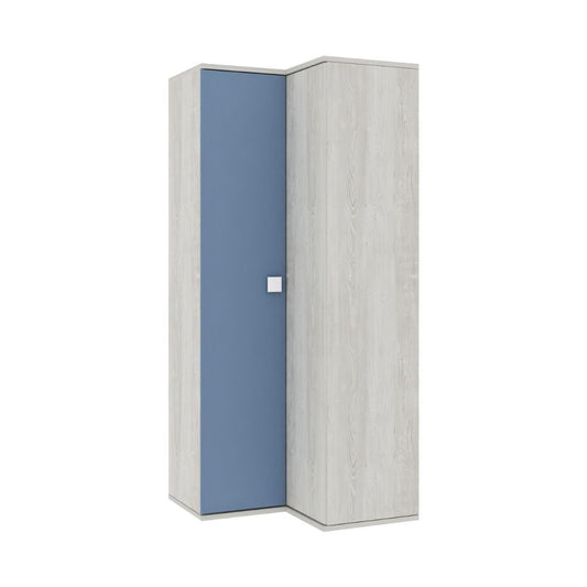 Armadio 98x96x223h angolare bianco consumato celeste Effezeta