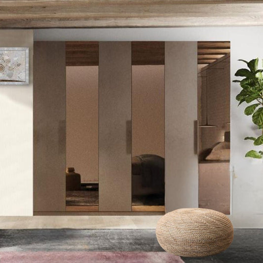 Armadio Mustella 6 ante battenti con specchi bronzati Effezeta