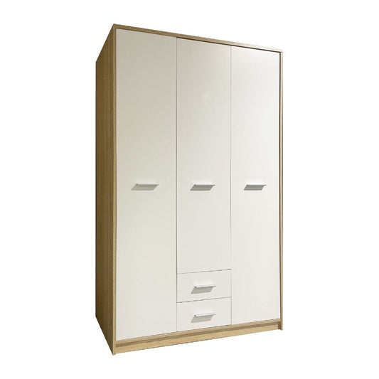 Armadio Nepo 3 ante 2 cassetti rovere sonoma bianco Effezeta