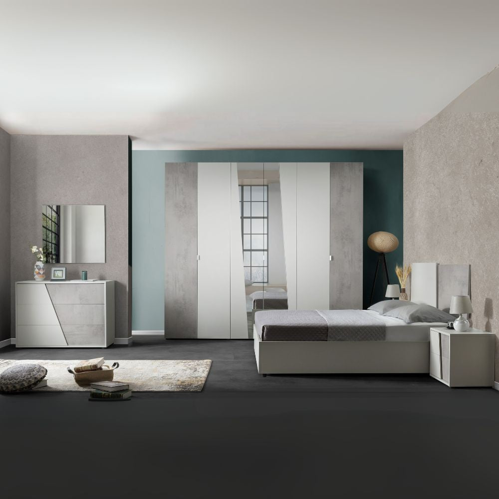 Camera da letto Fadri colore grigio ghiaccio e ossido grigio scuro Effezeta