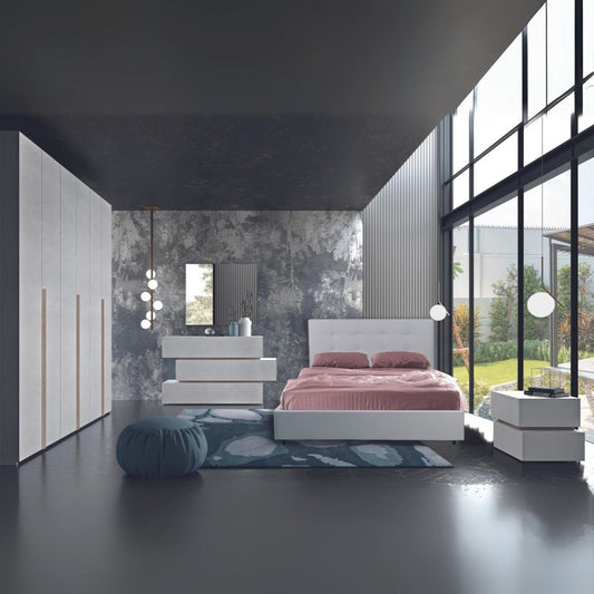 Camera da letto Mena bianco portland con letto contenitore Effezeta