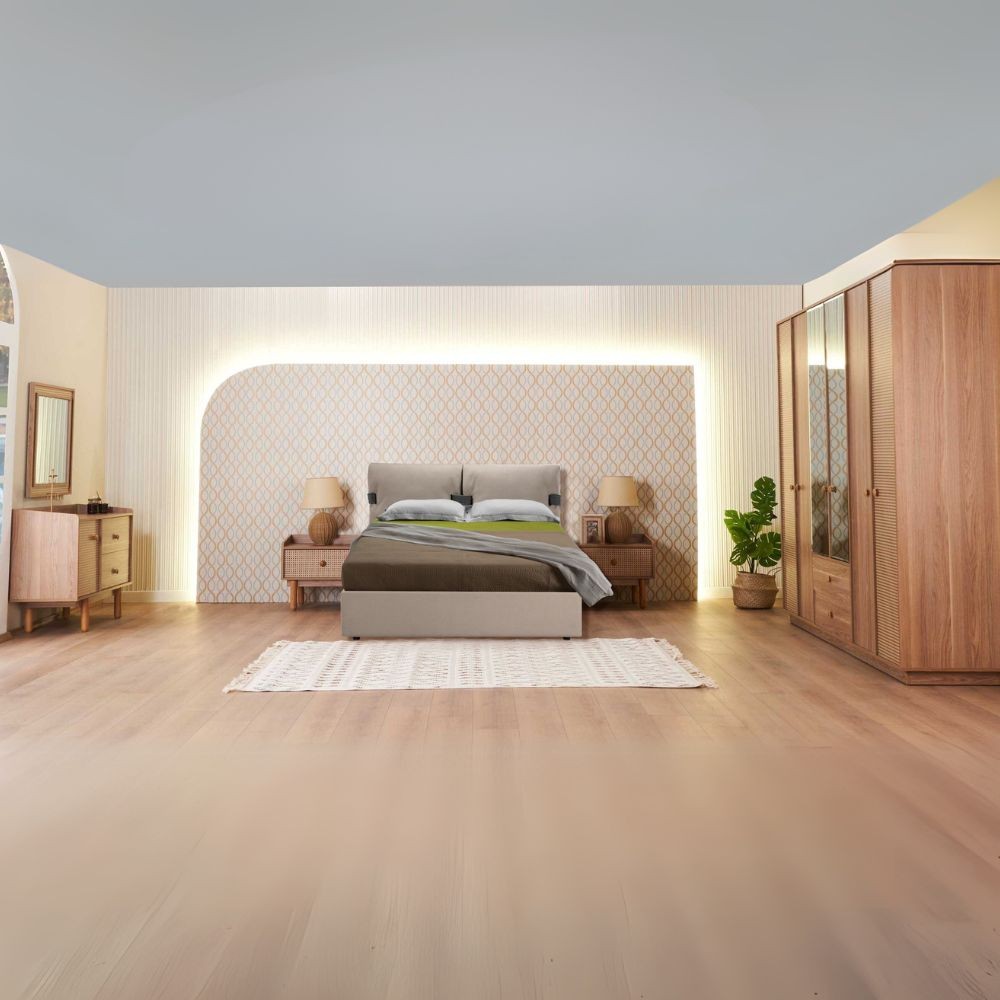 Camera da letto Natura colore rovere miele effetto vimini Effezeta