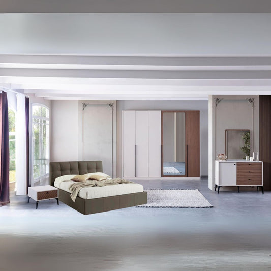Camera da letto Piedra in colore vizon beige e kaplan 321 Effezeta