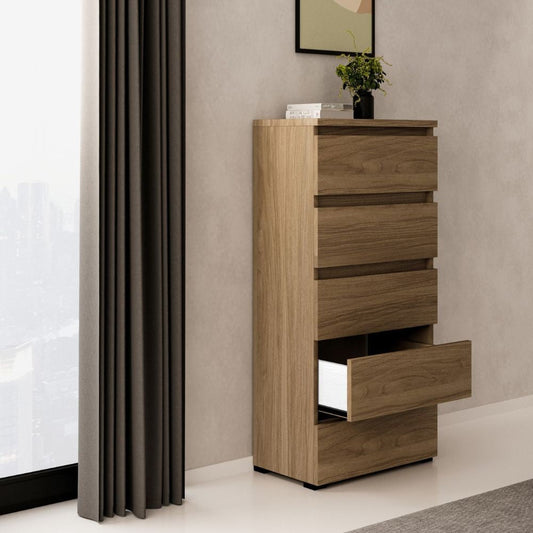 Cassettiera noce naturale 5 cassetti 47x40x127H Effezeta